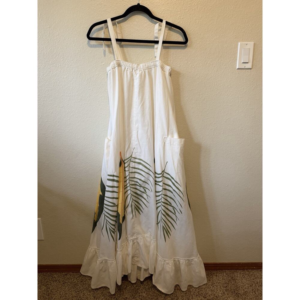 Hand Painted Wearable Art Maxi Dress Boho Artisan Philippines Small - Picture 2 of 7